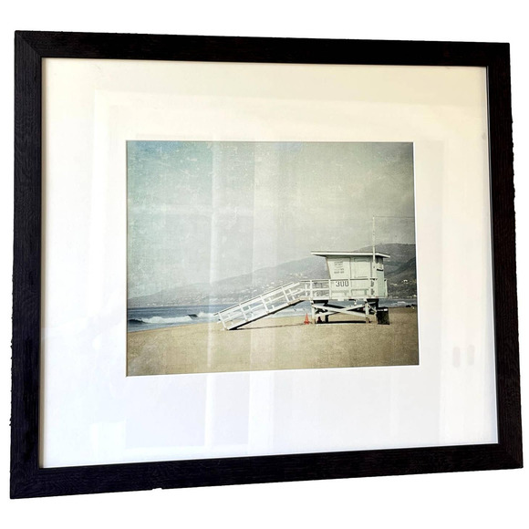 Framed Fine Art Photograph Lifeguard Tower Malibu Beach Los Angeles California - Picture 2 of 7